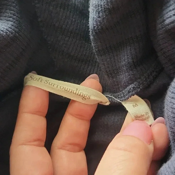 Soft Surroundings Striped Knit Funnel Neck Popover - Picture 3 of 5